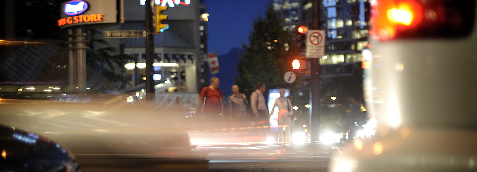 Kanada Vancouver Straßen bei Nacht