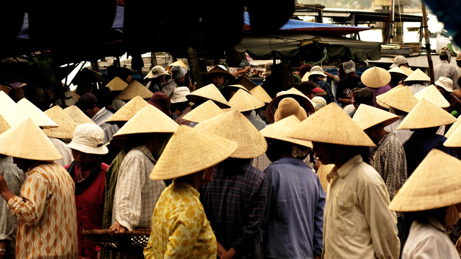 Vietnam Hüte in den Straßen von Hue