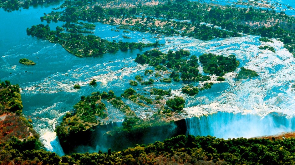 Zimbabwe Victoria Wasserfälle aus der Luft