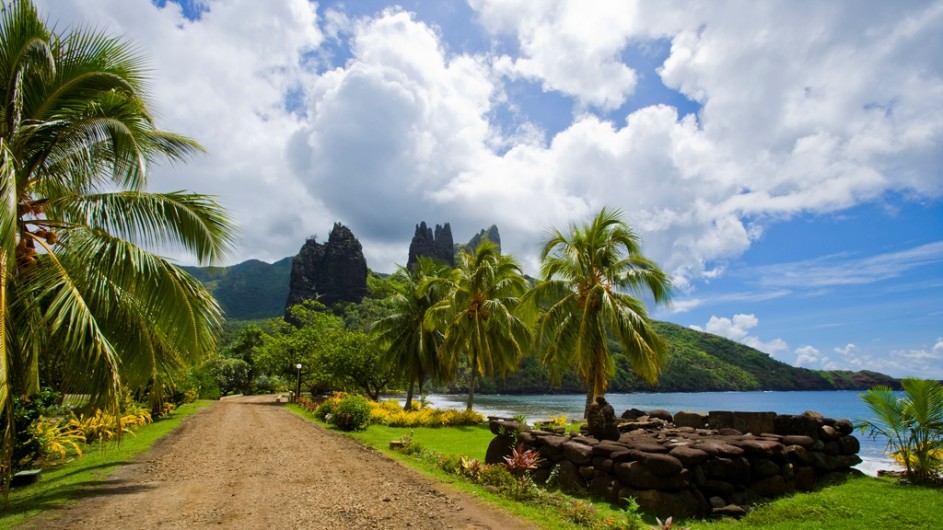 Französisch Polynesien Aranui Marquesas Dorf