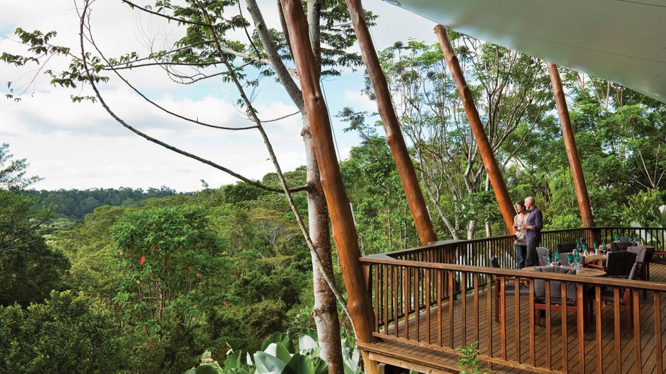 Australien Atherton Tablelands Rose Gums Wilderness Retreat Balkon
