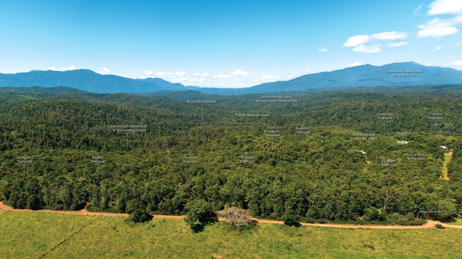 Australien Atherton Tablelands Rose Gums Wilderness Retreat Lageplan