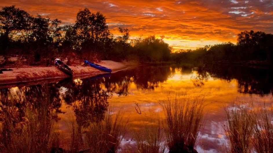 Australien Sonnenuntergang am Katherine River