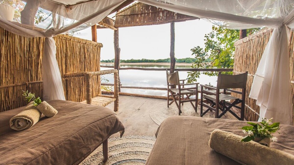 Zambia Island Bush Lodge Zimmer mit Aussicht