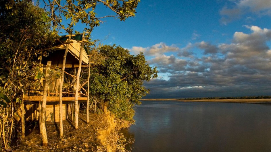 Zambia Island Bush Lodge Zimmer mit Aussicht