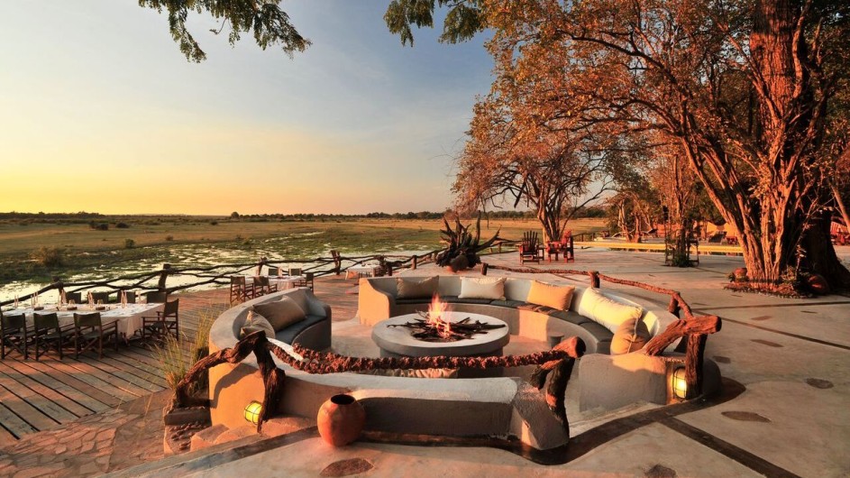 Zambia Kafunta River Lodge Lagerfeuer