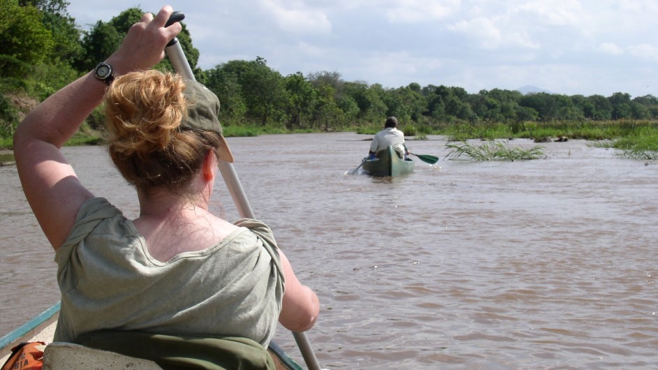 Zambia Lower Zambezi Nationalpark Kanufahrt