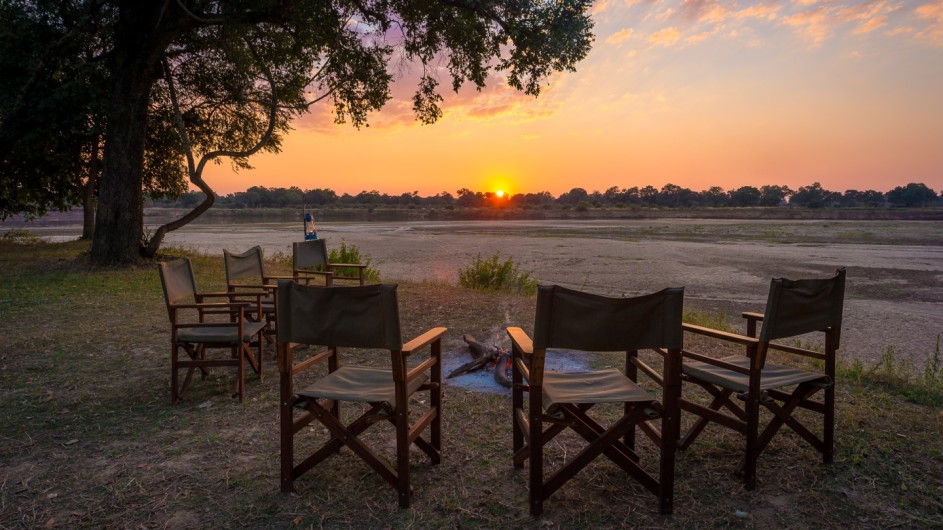 Zambia Luangwa River Camp Lagerfeuer