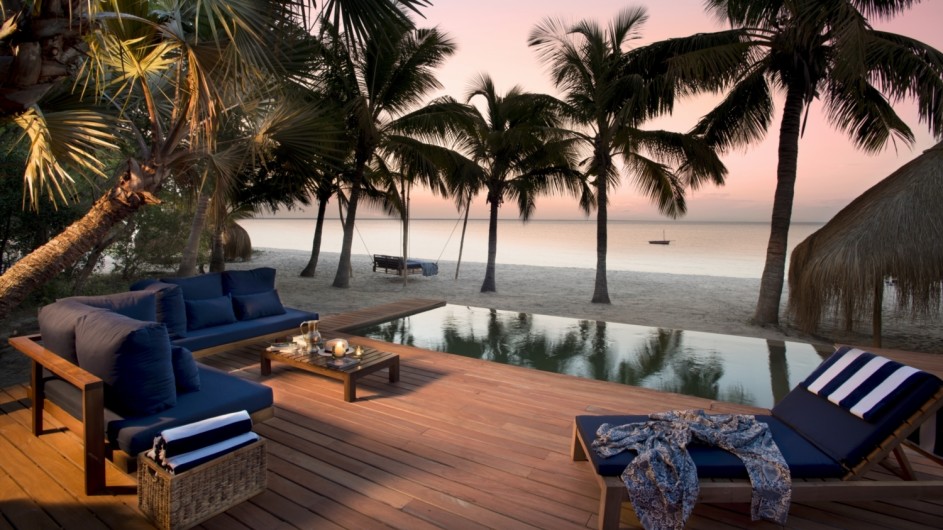 Mozambique Benguerra Island Lodge Casina private Terrasse mit Pool