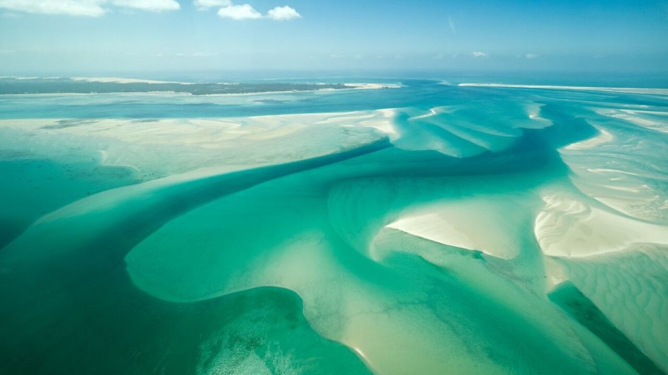 Mozambique Sandbänke aus der Luft