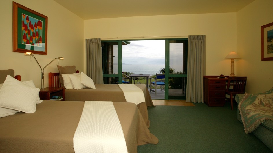 Neuseeland Coromandel Halbinsel Kuaotunu Bay Lodge Zimmer
