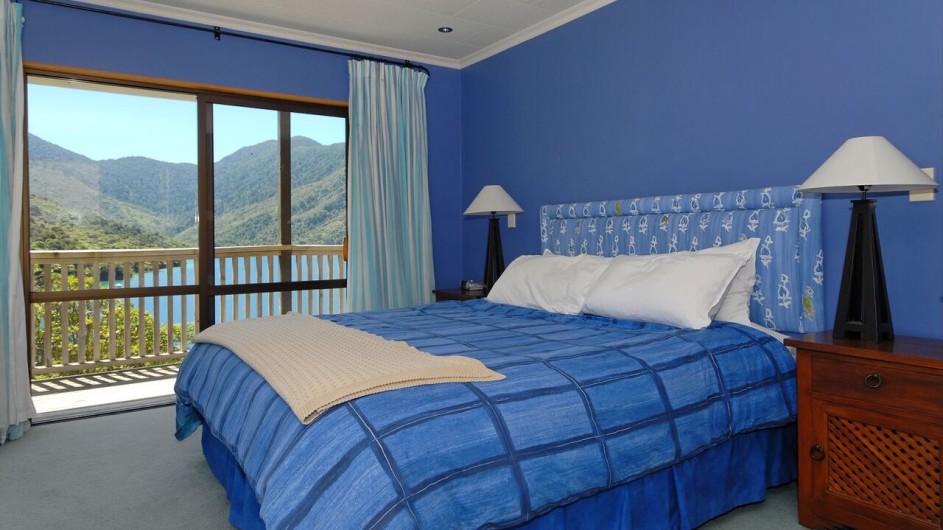 Neuseeland Marlborough Sound Punga Cove Resort Penthouse Suite Schlafzimmer