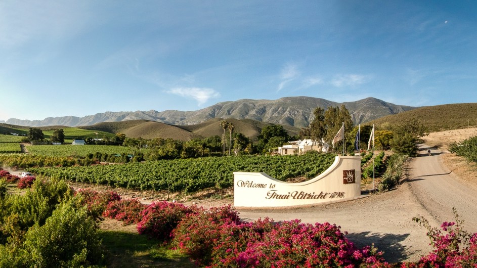 Südafrika Weinland Fraai Uiticht Gästefarm Eingang