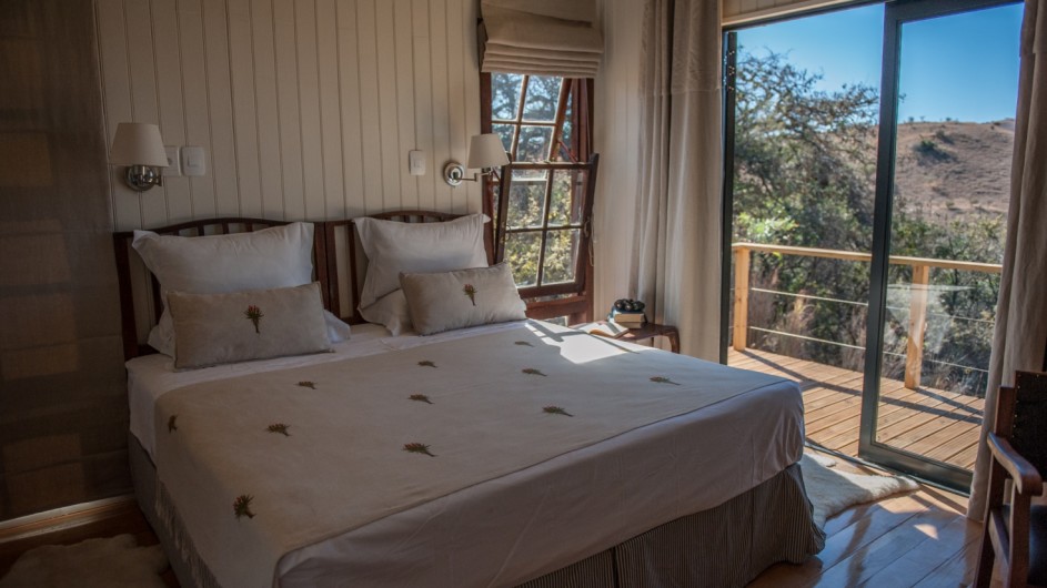 Südafrika Drakensberge Three Tree Hill Lodge Churchills Cottage Schlafzimmer