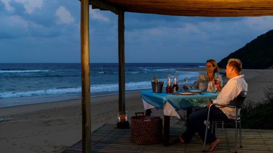 Südafrika Thonga Beach Lodge privates Dinner