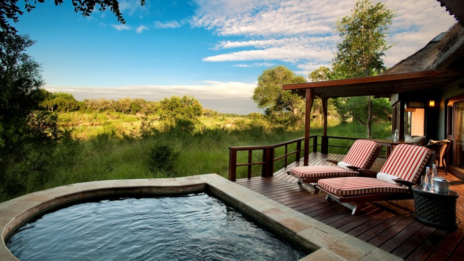 Südafrika Sabi Sand Game Reserve Lion Sands Tinga Lodge private Terrasse