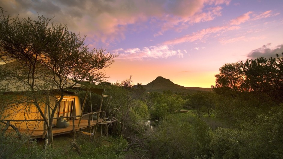 Südafrika Waterberge Marataba Safari Lodge Zelt außen