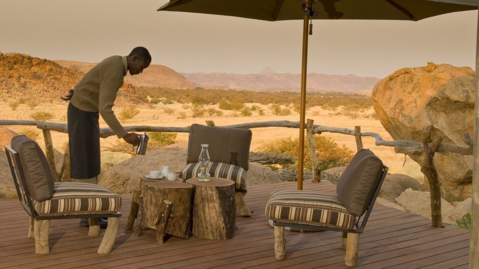 Namibia Twyfelfontein Camp Kipwe Terrasse