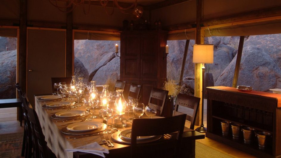 Namibia Wolwedans Boulders Camp Dinner