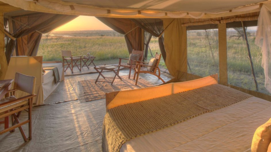 Tanzania Serengeti Asilia Olakira Camp Zelt Ausblick Sonnenaufgang