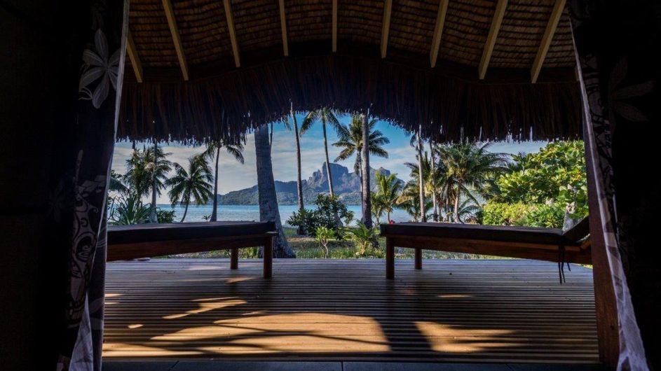 Französisch Polynesien Bora Bora Pension Alice & Raphael Bungalow Aussicht