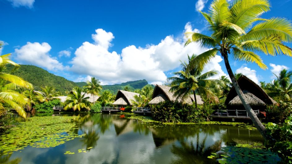 Französisch Polynesien Huahine Maitai Lapita Village Ansicht