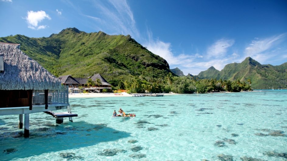Französisch Polyneisen Moorea Hilton Moorea Lagoon Resort Overwater Bungalow Ausblick
