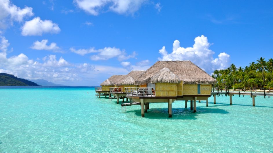 Französisch Polynesien Tahai Island Resort Overwater Bungalow Ansicht