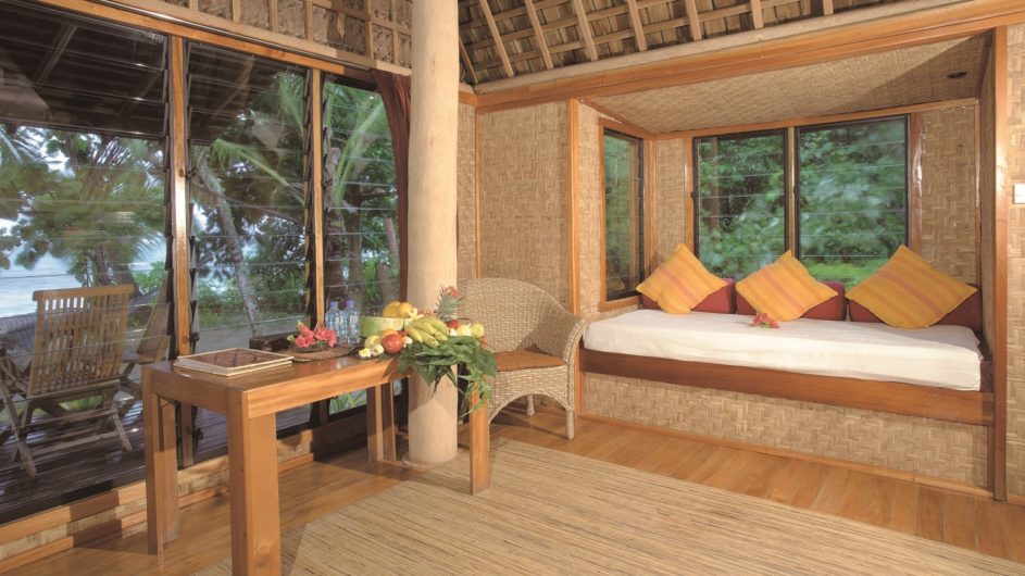 Tonga Tongatapu Fafa Island Resort Fale Blick auf Terrasse