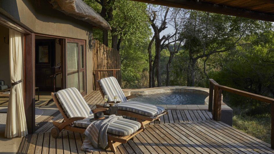 Lion Sands Tinga lodge outside deck and private pool
