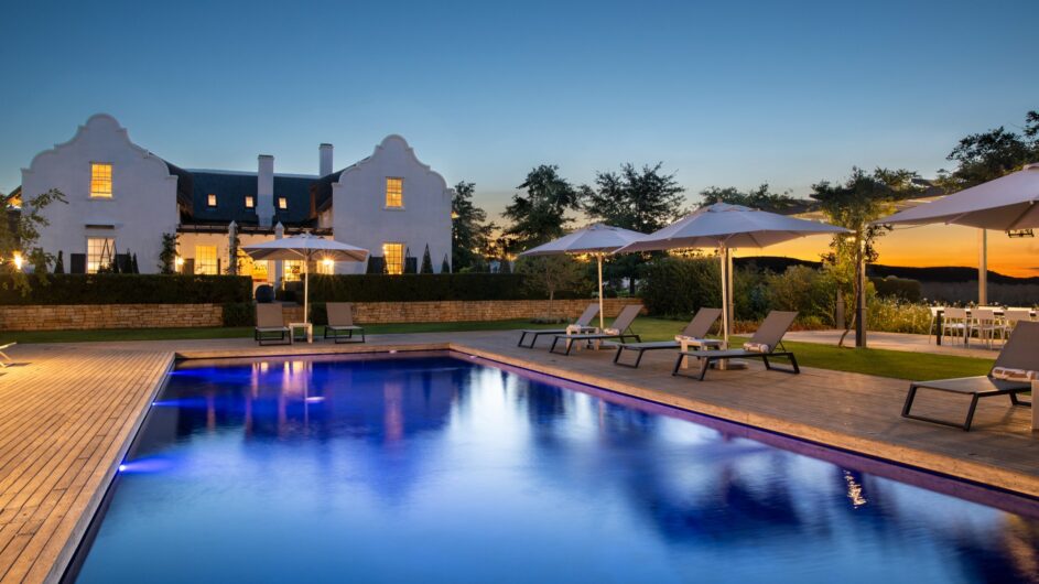 Südafrika - Paarl - Brookdale Estate - Manor House - Pool at Night