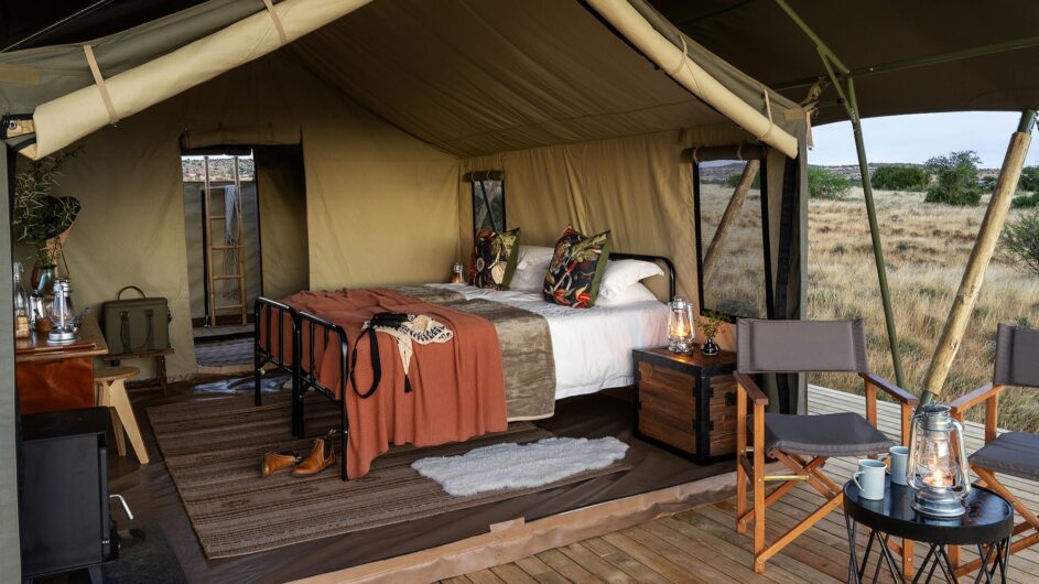 Südafrika - Karoo - Samara Plains Camp - Zelt Innenansicht - c Maike McNeill